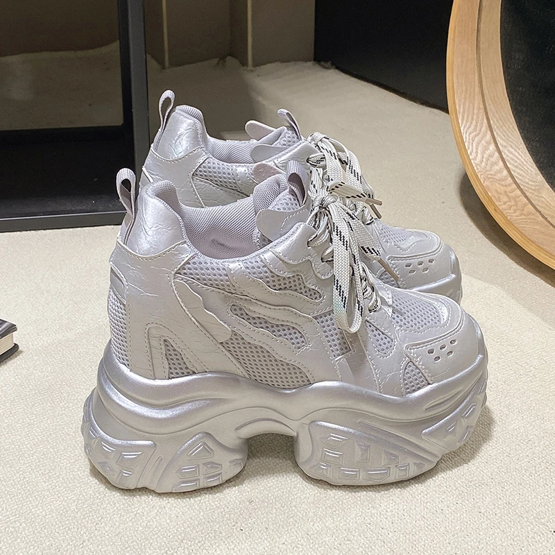 

Women Dad Shoes New 2026 Spring High Top Chunky Mesh Sneakers 10CM Thick Bottom Version Casual Sports Shoes Zapatos Mujer