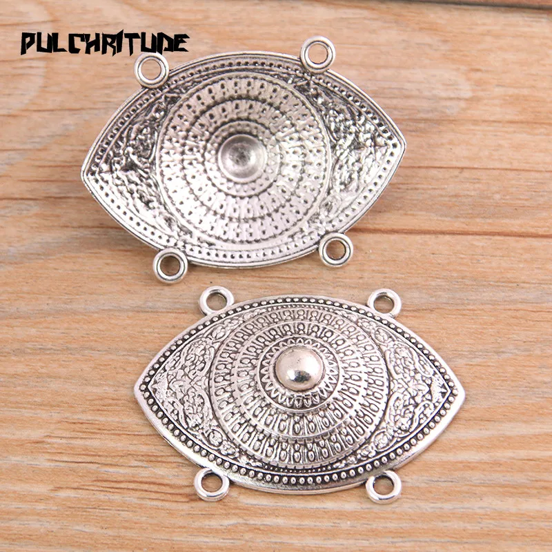 PULCHRITUDE 4pcs 32*44mm Two Color Zinc Alloy Retro Irregular Connectors Jewelry Making DIY Handmade Craft