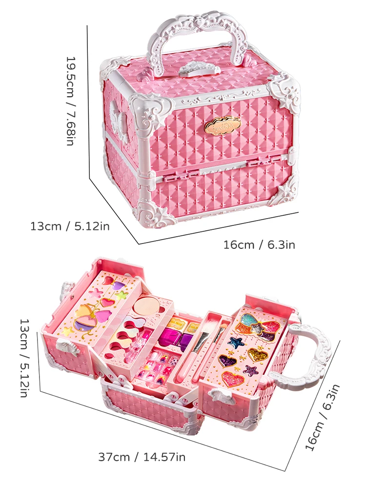 Children's Makeup Kit Non-toxic Simulation Cosmetics Suitcase Nail polish Lipstick Kids Beauty and Fashion Toy For Girl Gifts