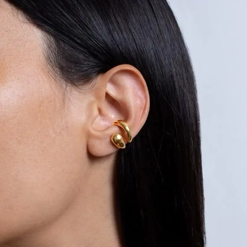 1/2Pcs Fashion Minimalist Women's Piercless Ear Clip Earring Classic Trendy Earcuff Earrings Jewelry Decorative Accessories Gift