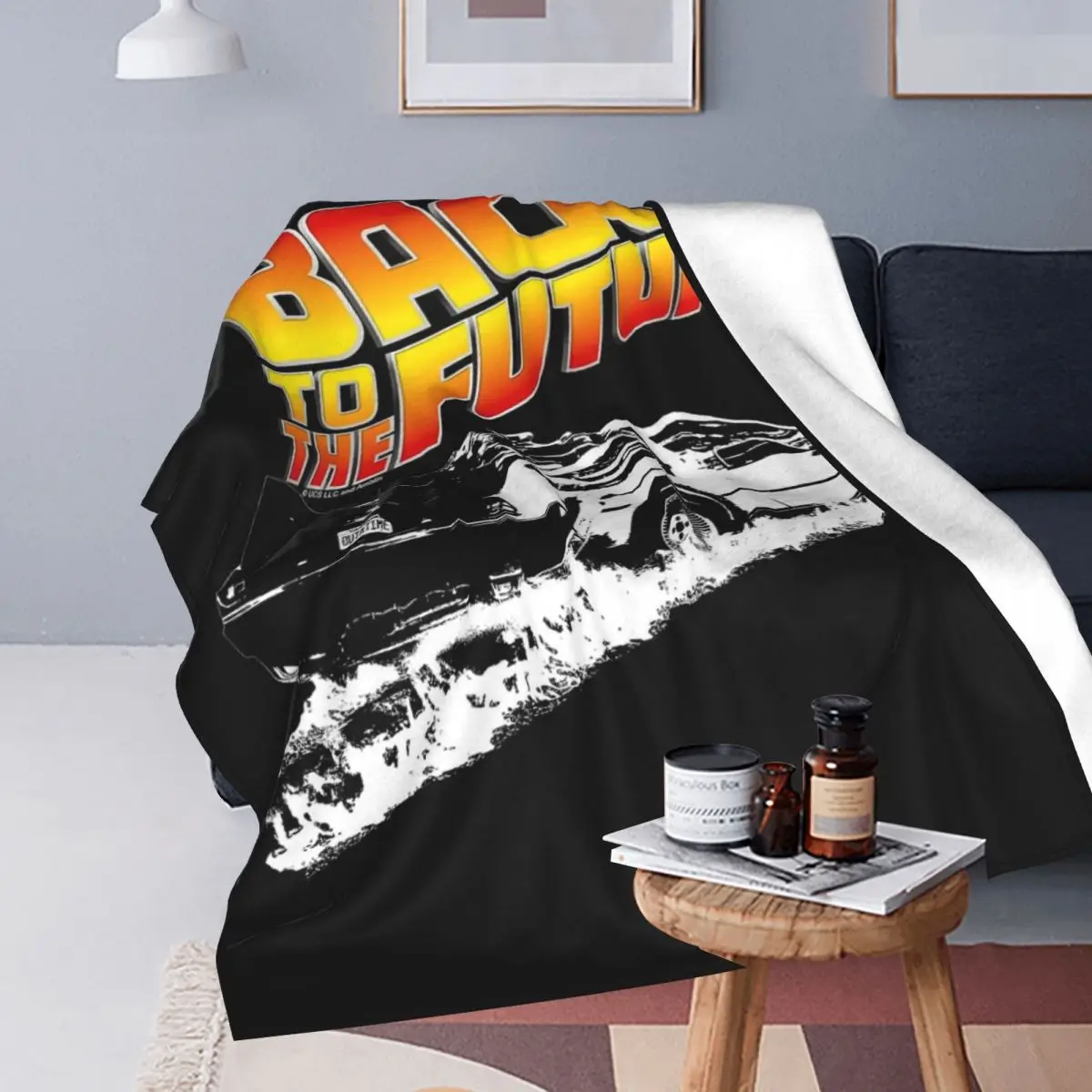 Retro Back To The Future Blanket Soft Warm Flannel Throw Blanket Bedspread for Bed Living room Picnic Travel Home Couch