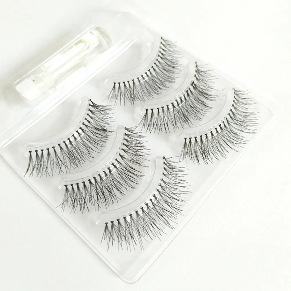 3Pair Fake Eyelashes Top-Class Safe Material Lightweight Natural Appearance Dense Volume Long Eyelash for Daily
