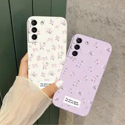 S22 Pink Flowers Silicone Phone Case For Samsung S20Ultra S22 S21Plus S22Ultra S22Plus S21 S21Ultra S21FE S10 S30 S20 Cover