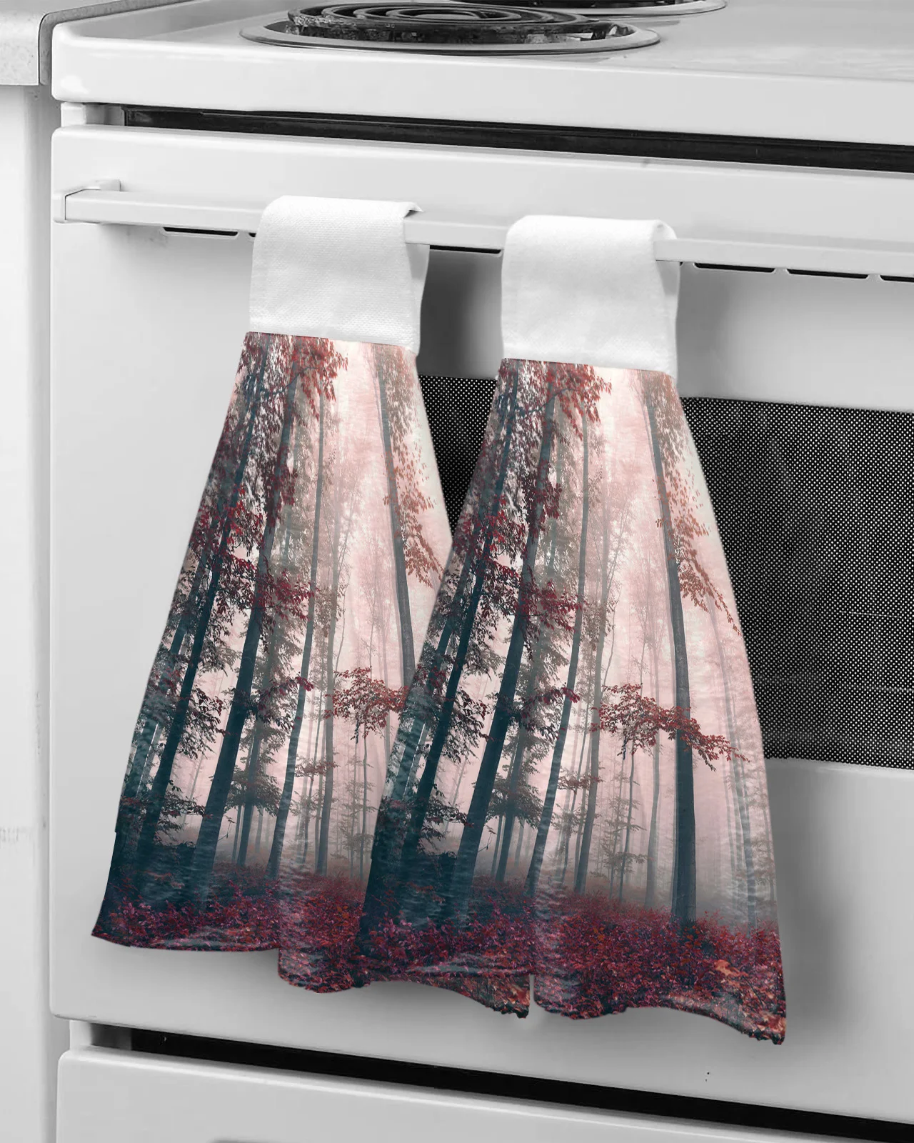 Autumn Woods Mysterious Fog Hand Towel Household Absorbent Kitchen Towel Rag Towel Children's Hand Towel