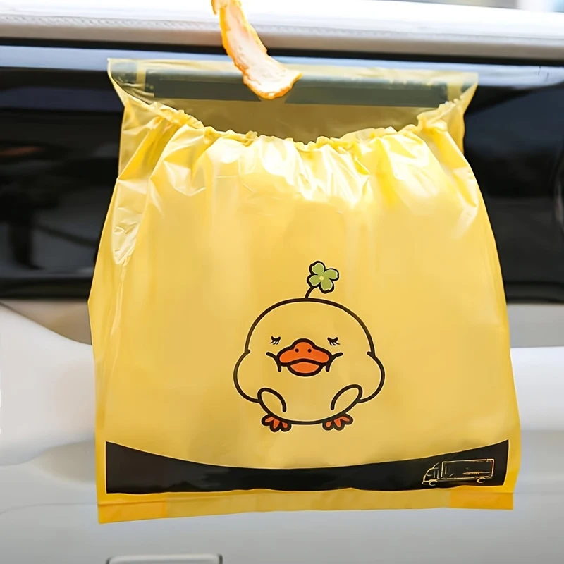 15pcs/pack Adhesive Car Trash Bag Disposable Car Interior Hanging Multi-Functional Clean Bag Small Plastic Bag Car Garbage Bin - view 3