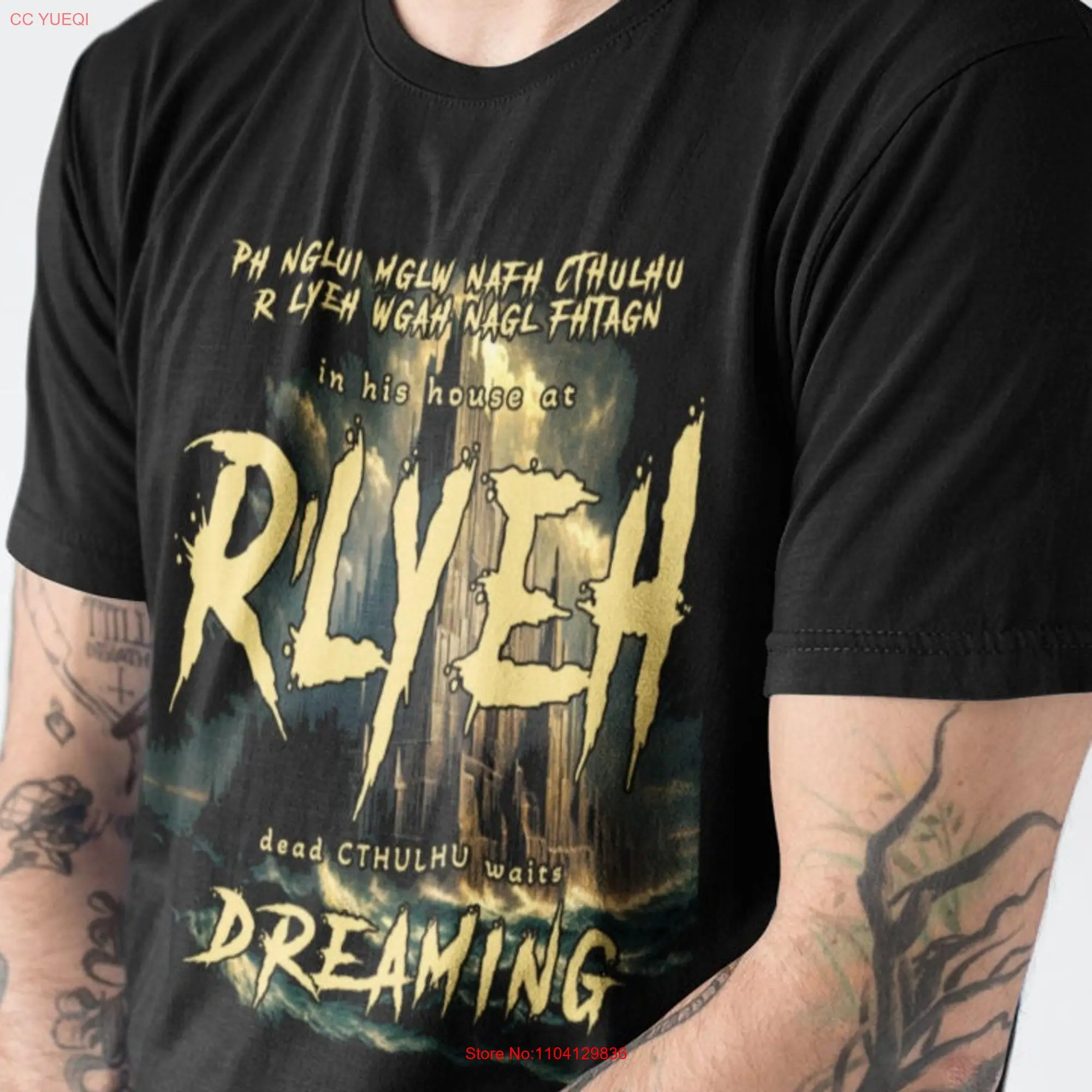 R'lyeh T Shirt HP LovecrafT Eldritch Horror Arkham Embers Apparel Co long or short sleeves