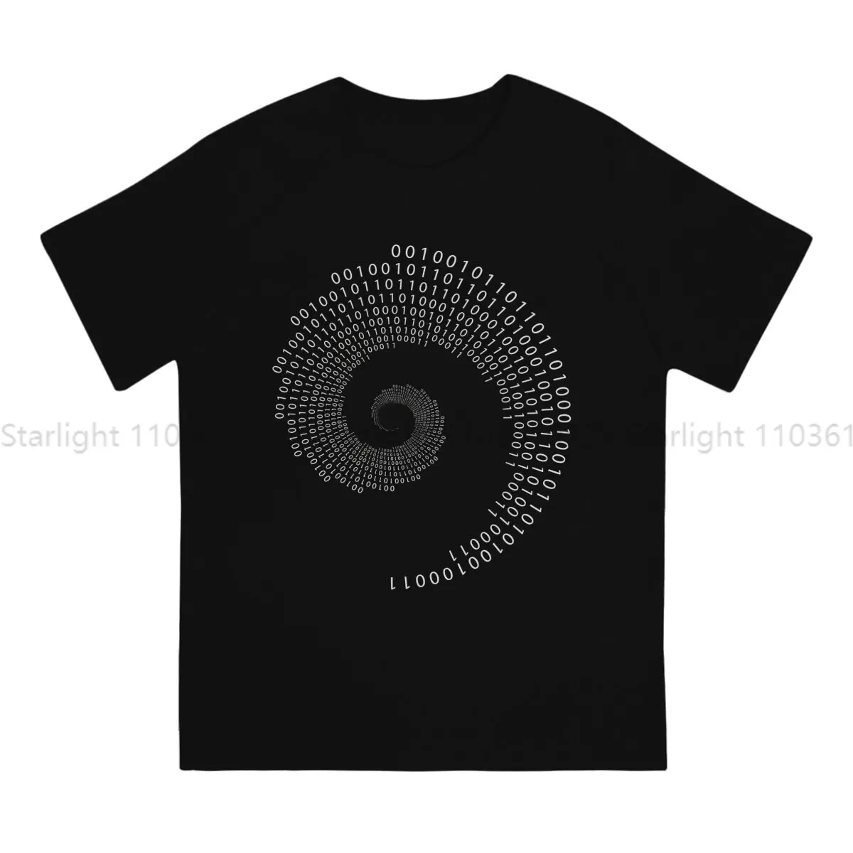 Fibonacci Sequence Golden Ratio Creative TShirt for Men Binary Spiral Round Collar T Shirt Distinctive Gift Tops