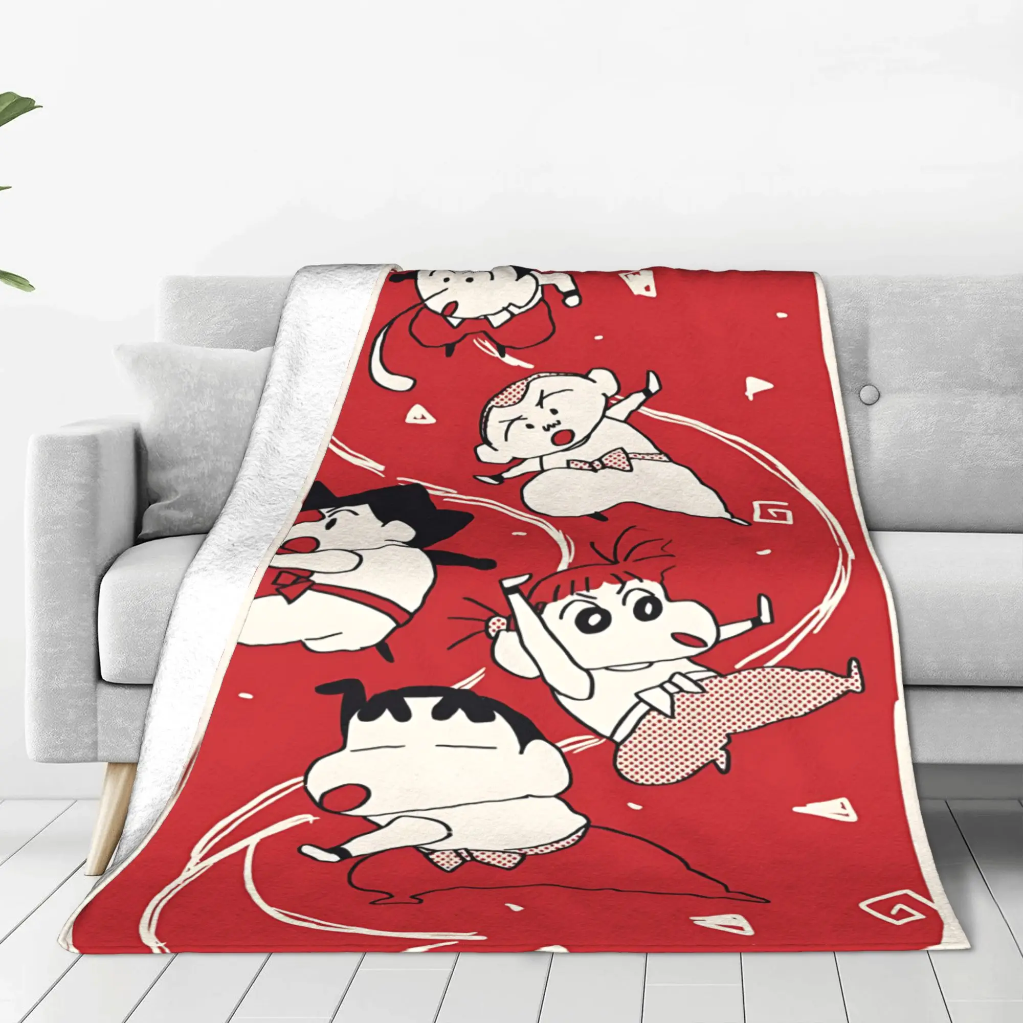 1PC home Cutecore Room Decor Crayon S Shin chan Blanket Throw Blanket  Novelty Warm Blanket All Season
