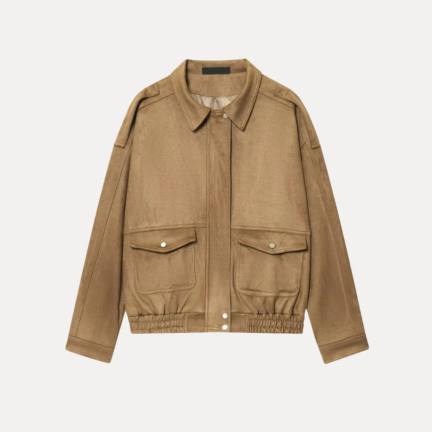 2025년 가을 여성 빈티지 롱 슬리브 인조 모피 재킷 루즈핏 플라이트 재킷 캐주얼 슬레 여성 아우터웨어 레귤러 길이