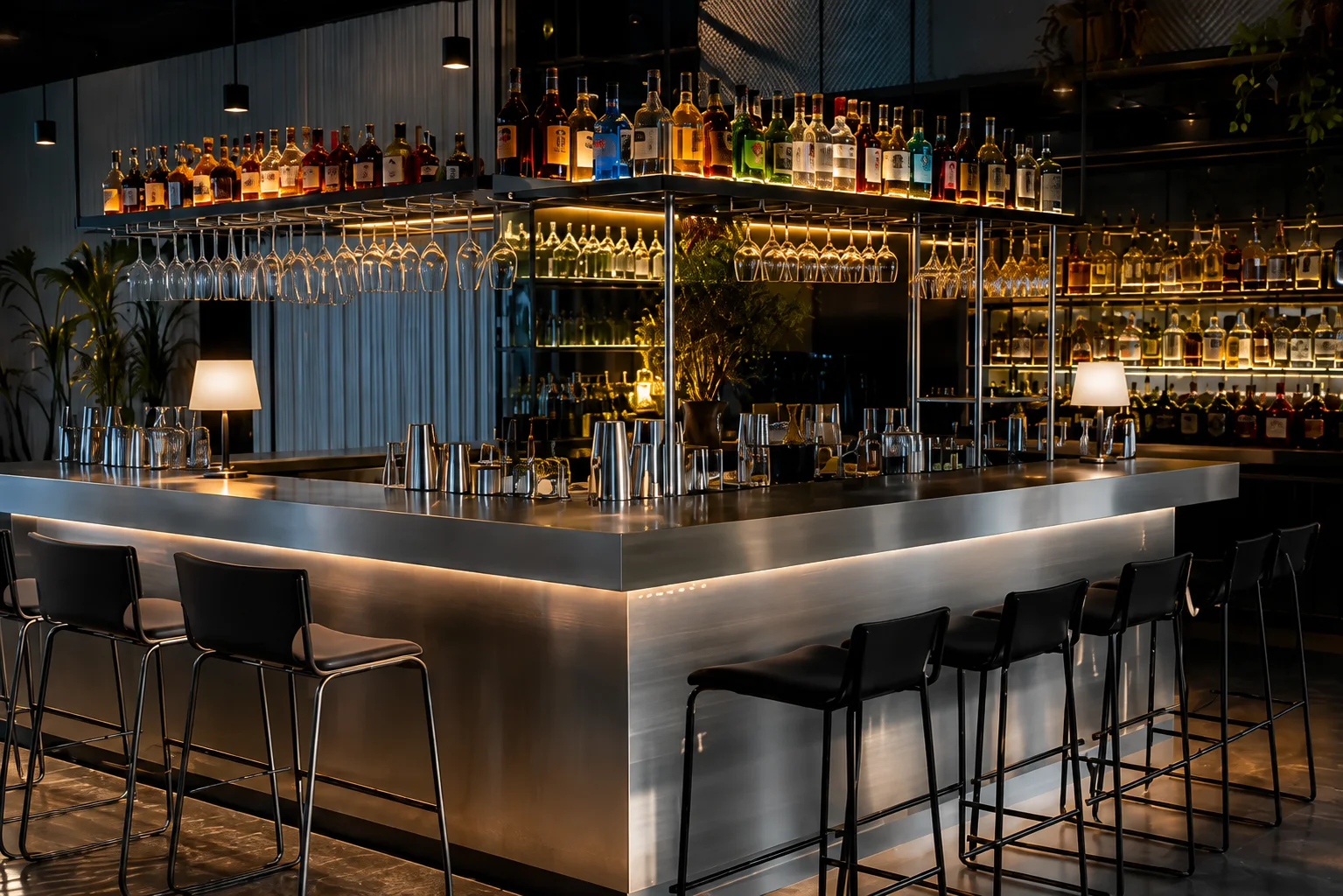 Factory Sale Stainless Steel Commercial Bar Serving Counter With Refrigerator New Style Bartending Workbench For Cocktail Making