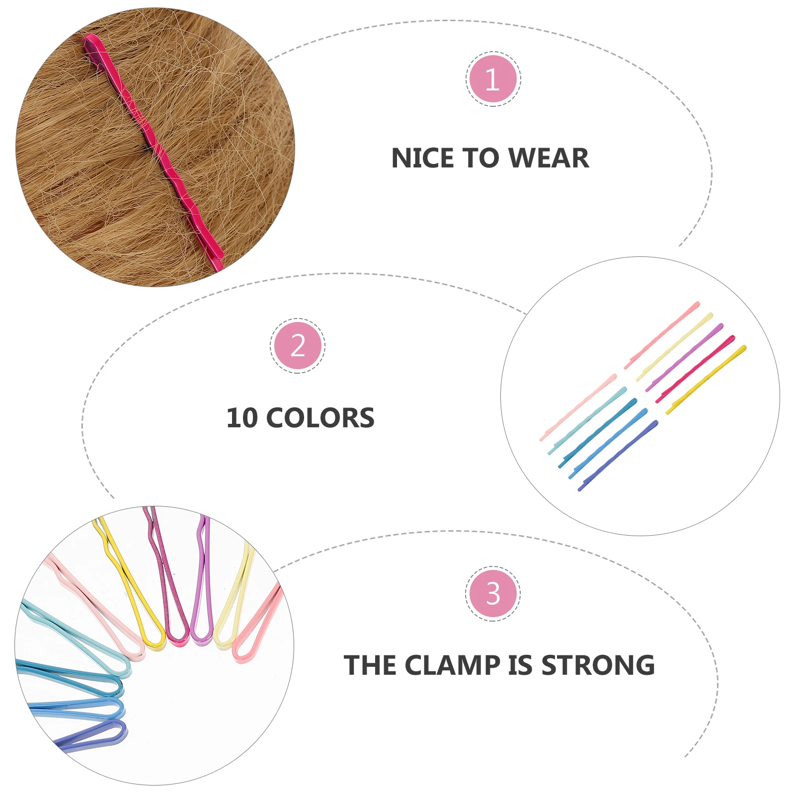 

100 Pcs Color Clip Women Hair Pins Clips Slides for Korean Version Accessories Metal Hairpins Miss