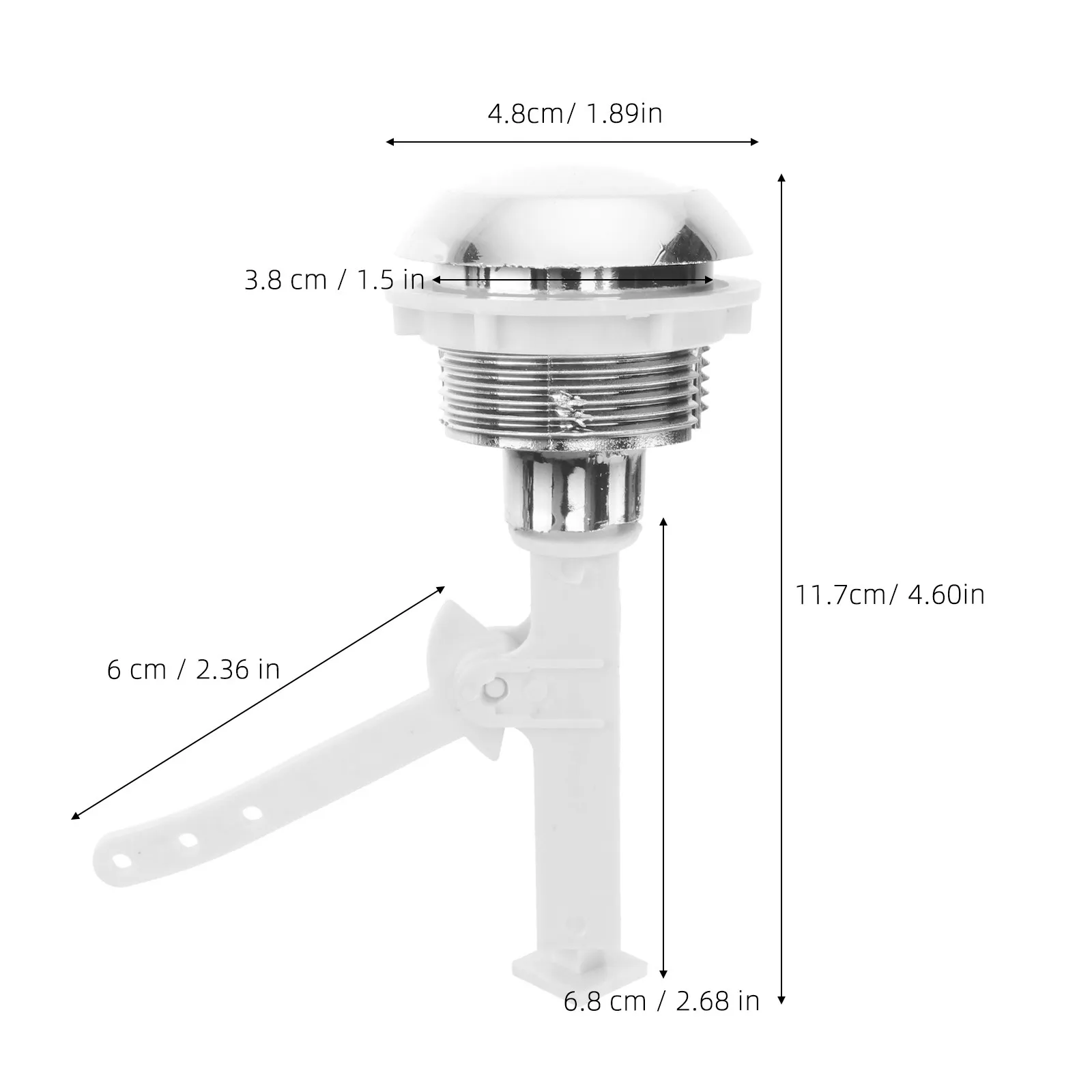 Separated Type Toilet Water Tank Push Button Rod Hard Plastic Easy Install Toilet Flush Button Replacement for Hotel Home Use