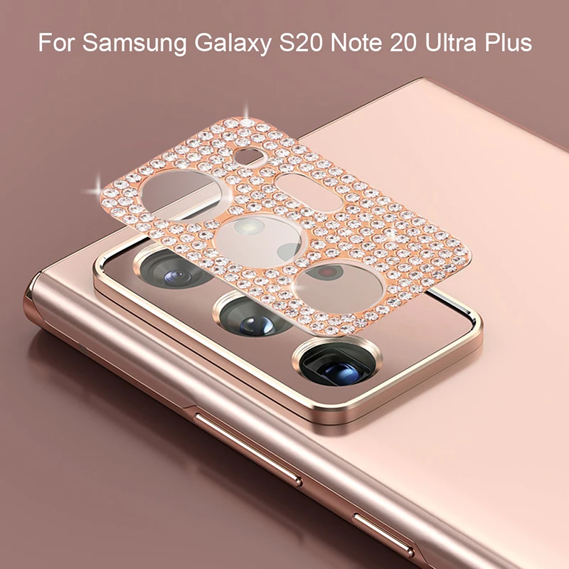 Dropshipping 3D Diamond Glitter Shining Rhinestone Camera Protector For Samsung Galaxy S20 Plus Note 20 S21 Ultra Lens Cover