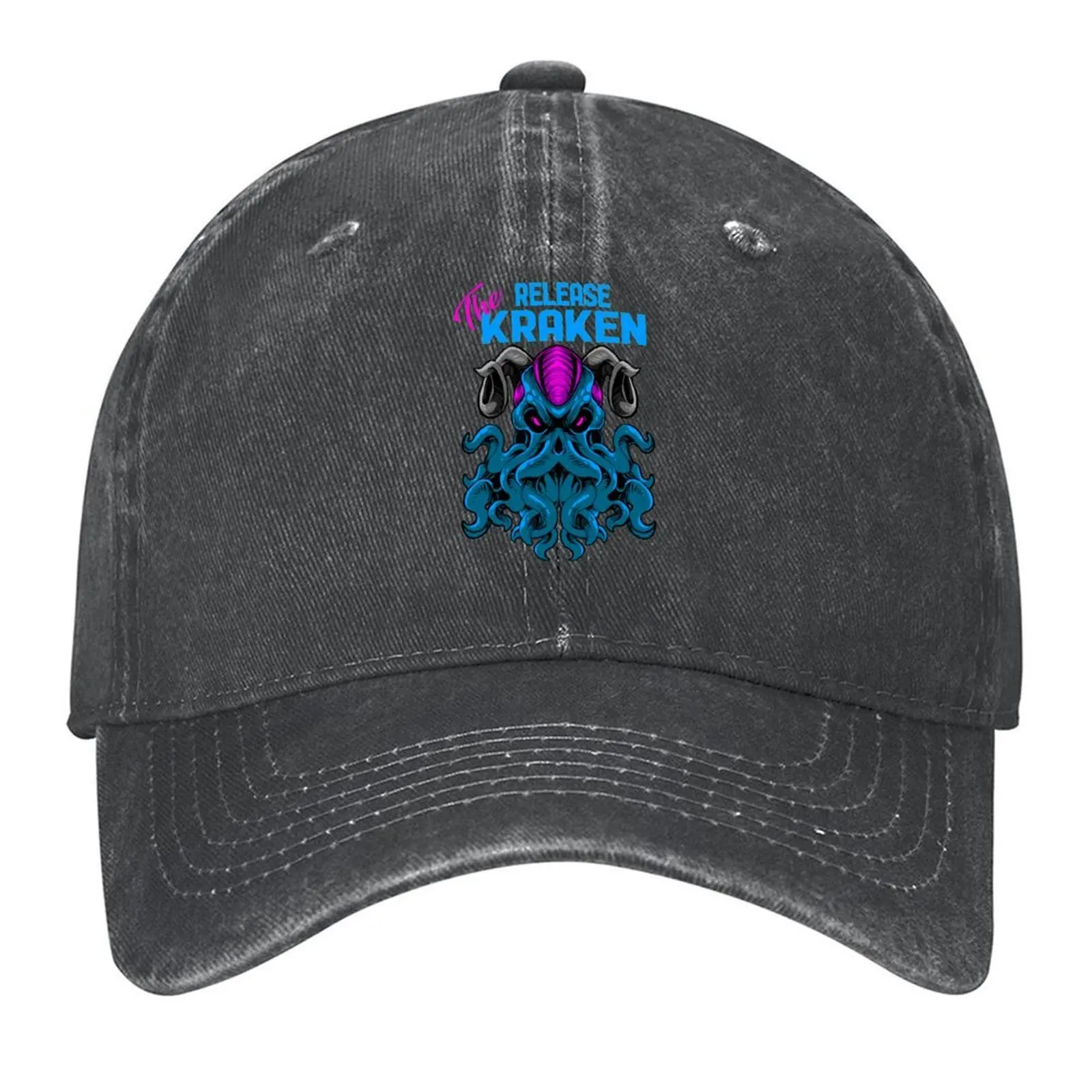 

Kraken Sea Monster Vintage Release the Kraken Giant Kraken Baseball Cap fun hats sailor cap for men Funny hats Icon Man Women's