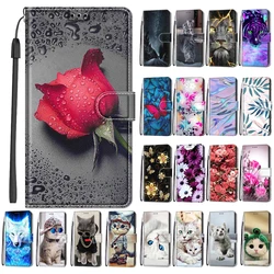 Flower Pattern Flip Case For Huawei P30 P20 P10 P8 Lite 2017 P10Lite P30Lite Wallet Leather Phone Cases Stand Book Cover Bags