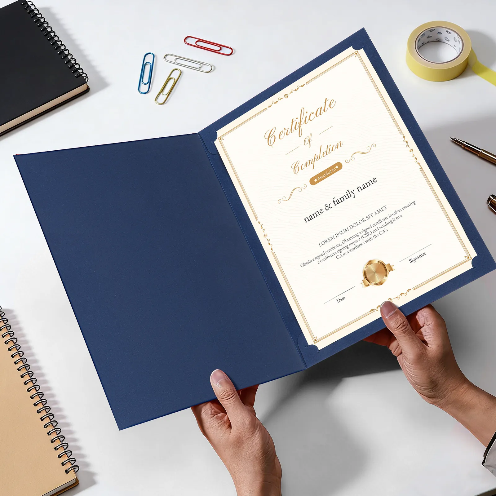 30Pcs Award Certificate Covers Elegant Foil Border Diploma Holders Graduation Document Paper Folders Protection