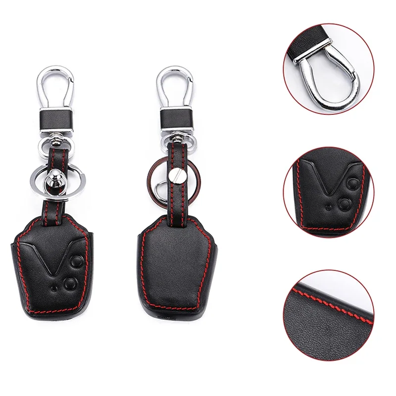 1 Pc Leather Car Key Protective Cover Key Start Remote Anti-theft Alarm Auto Accessories Fit for Satrline B9 Proton Saga Flx Blm