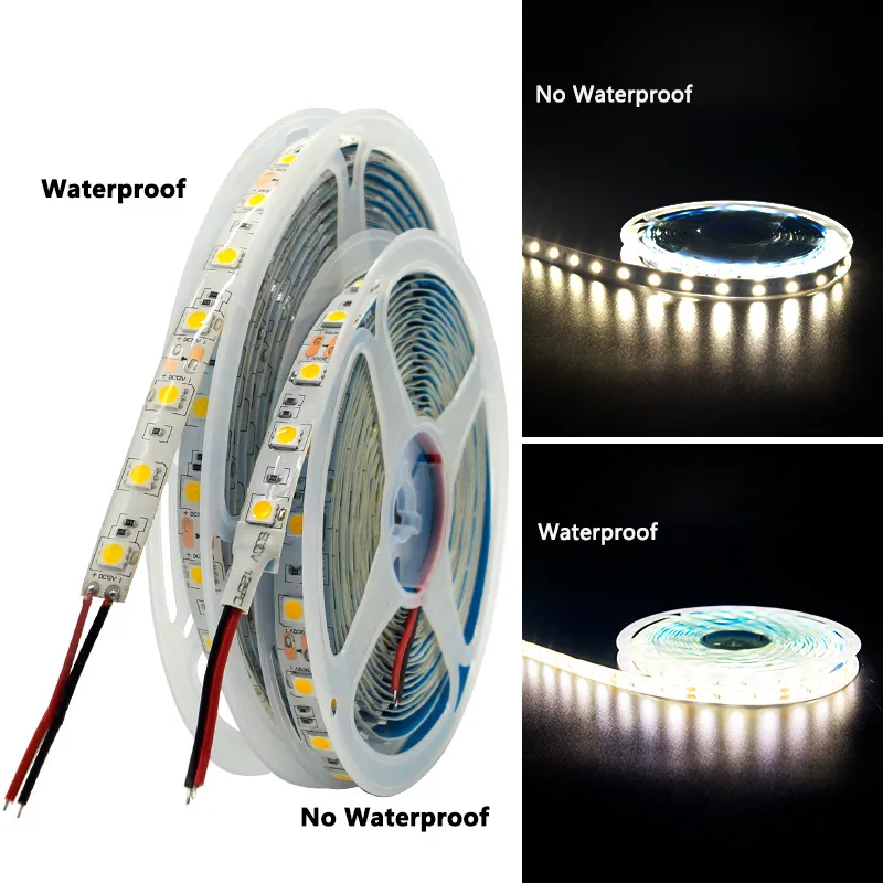 SMD 5050 RGB LED Strip noWaterproof 5M 300LED DC 12V 24V  WHITE WARM WHITE NW Fita LED Light Strips Flexible