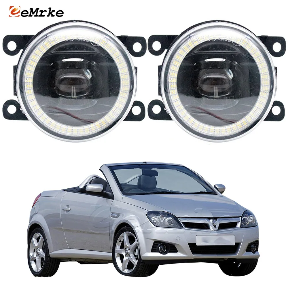 

2 X Car Fog Lights Assembly for Opel Vauxhall Tigra TwinTop B Holden Tigra XC 2004-2009 Led Angel Eyes DRL PTF Lens 15W 12