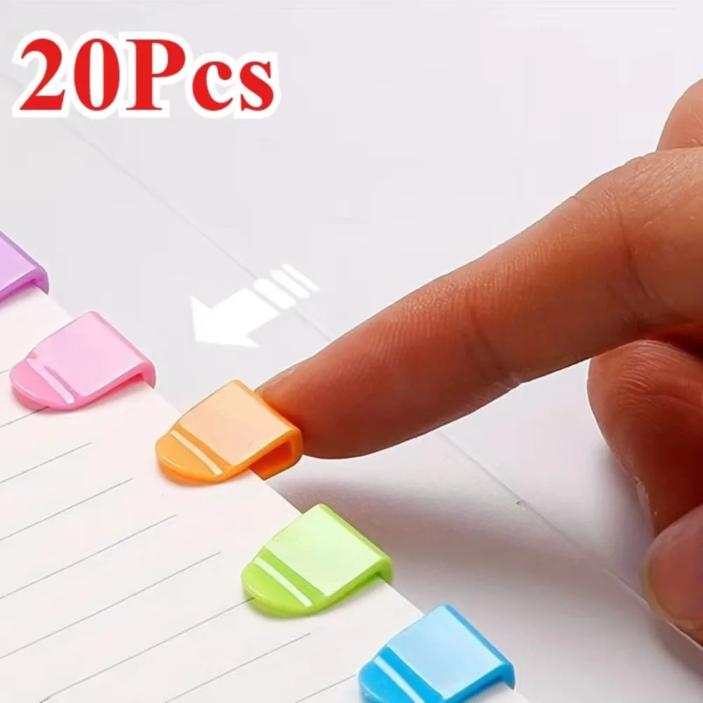 20 قطعة وثائق المرجعية الملونة الإشارات المرجعية ملف مؤشر الصفحة حامل علامات الكتاب مقاطع الورق المرجعية صفحة كليب للطلاب الاطفال