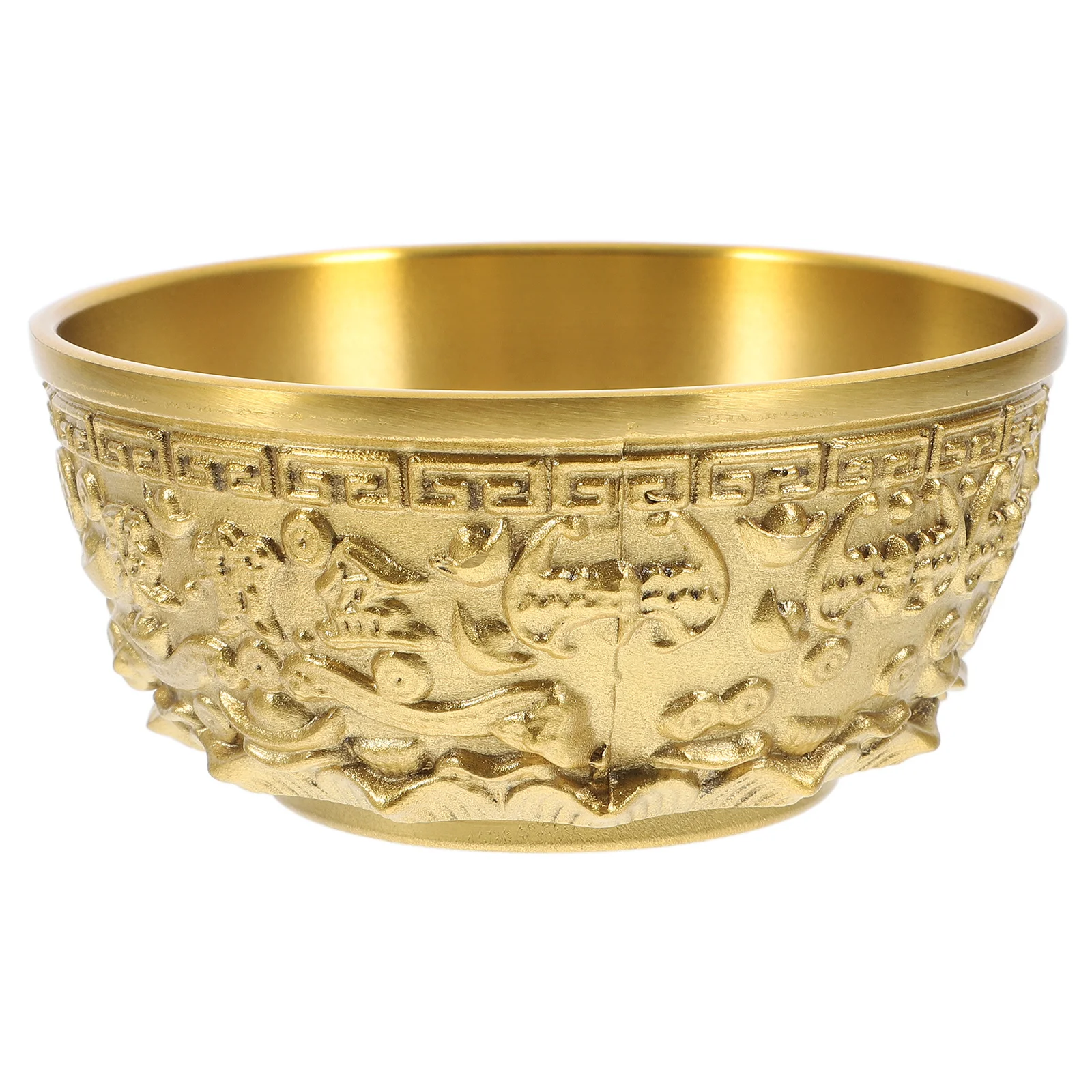 

1pc Creative Copper Treasure Bowl 6.7 Inch Decorative Wealth Basin For Home Office Desktop Tabletop Decoration Storage