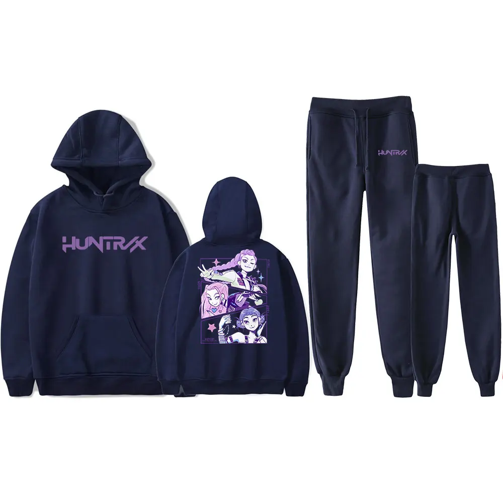 KPop Demon Hunters Merch The Tinas Tracksuit Vintage 90s PULLOVER Merch Hoodies Set Men Women Hoodies Pants Two-Piece Set Outfit