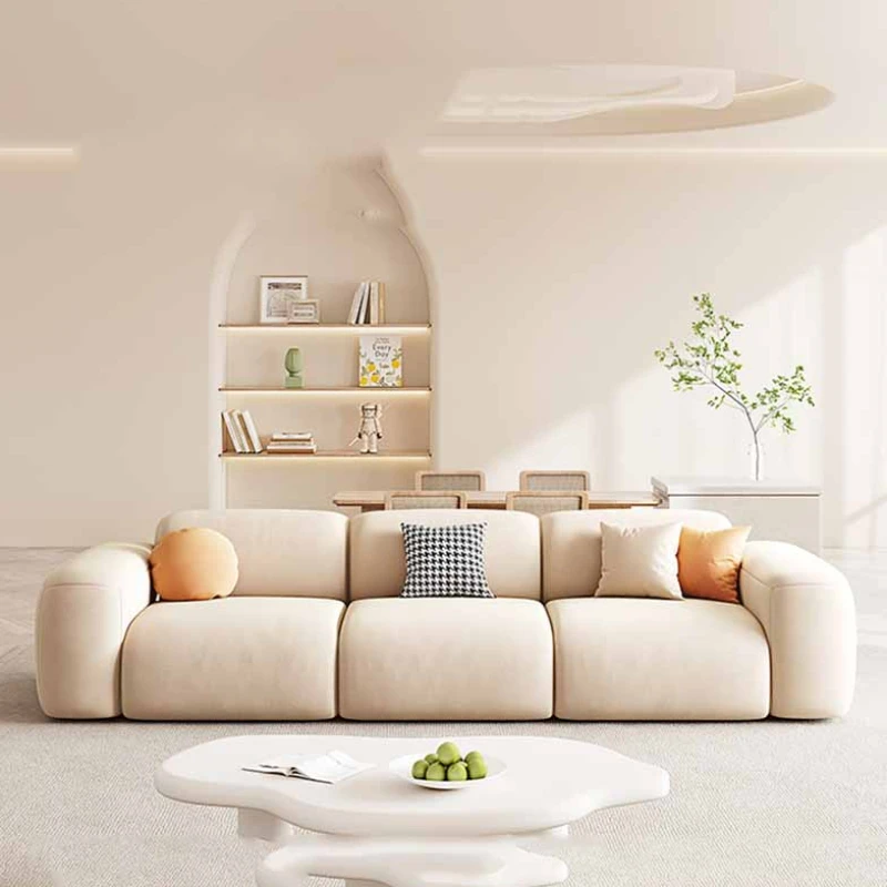 

Fancy Wood Cheap Sofas Modern Simple Comfortable Lazy Living Room Sofa Floor White Designer Divani Da Soggiorno Furniture