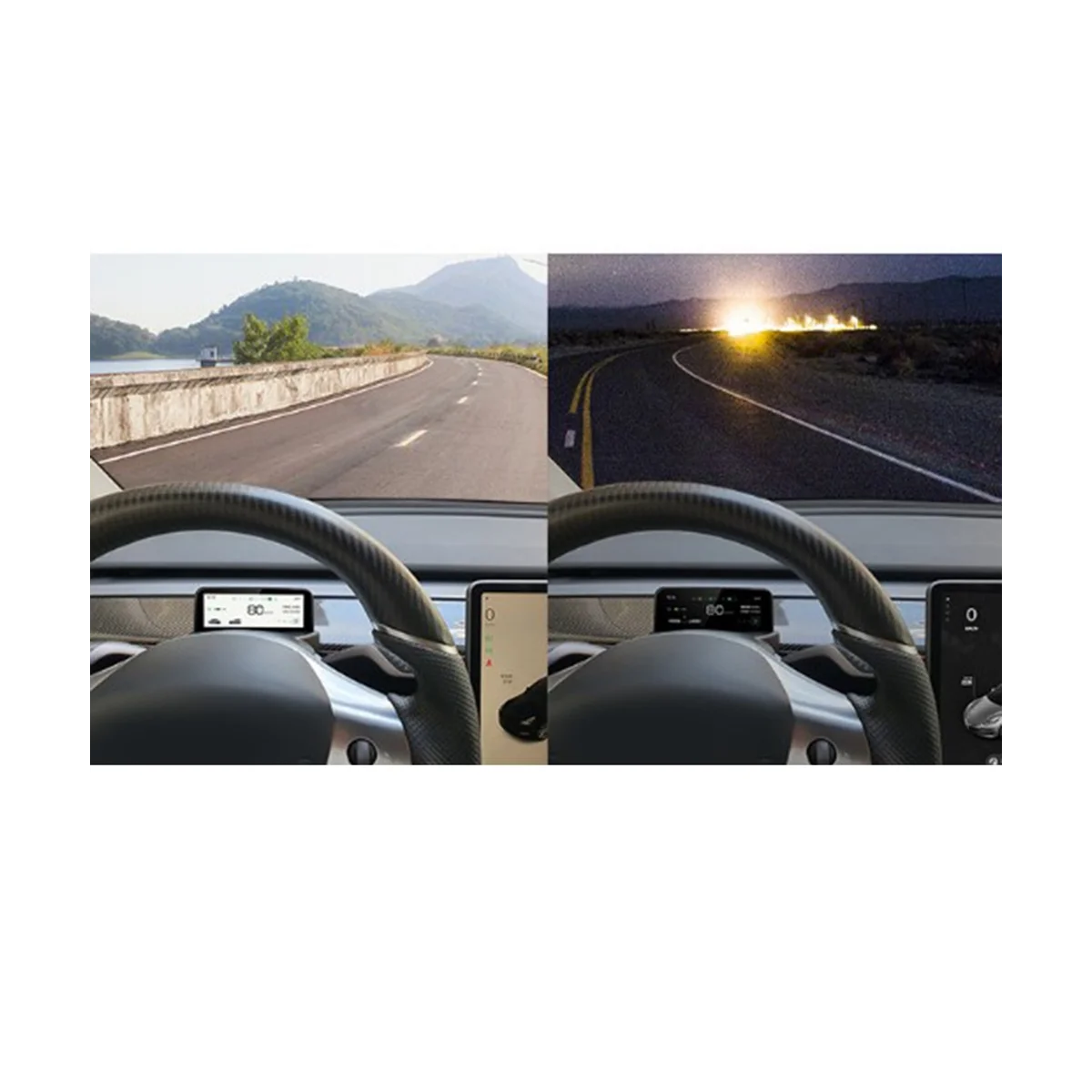 Car Head Up Display Steering Wheel Screen Power Speed Display 4.6 Inch IPS Mini LCD Dashboard Panel for Tesla Model Y/3