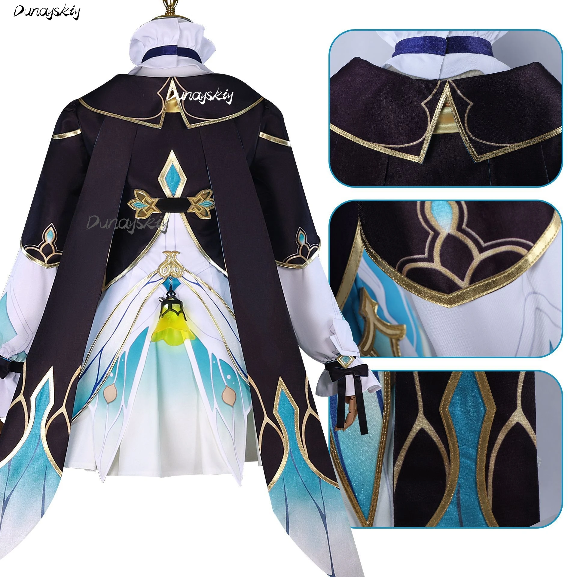 Game Firefly Cosplay Costume with Wig Shoes Prop Outfits Honkai Star Rail Role Play Blue Dress for Christmas Customized