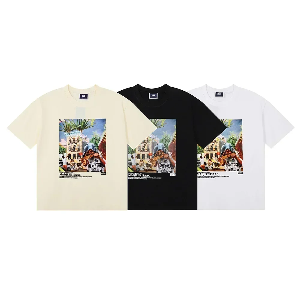 Outdoor leisure Oil Print Casual Tide Hip Hop loose cotton summer short sleeve T-shirt at KITH FW Gallery