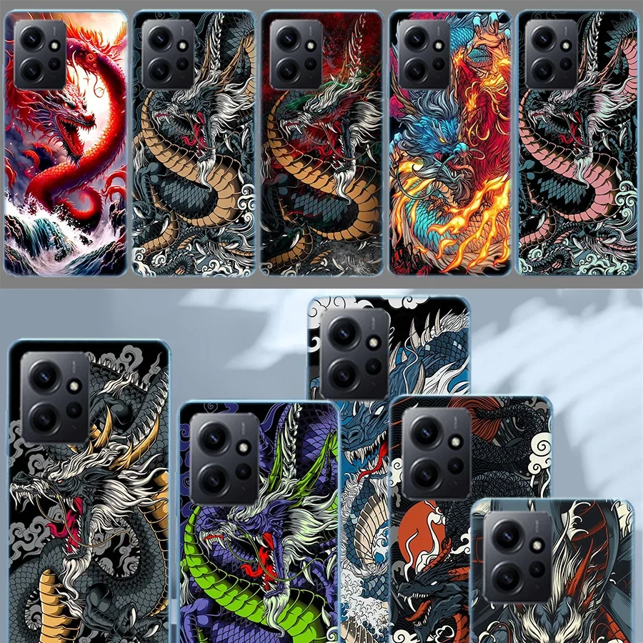 Mighty Dragon Blessing God Cool Case For Xiaomi Redmi Note 12 11 Pro Plus 12S 11E 11T 11S 10 10S 9 9S 9T 8 8T Pro 7 6 5 Cover