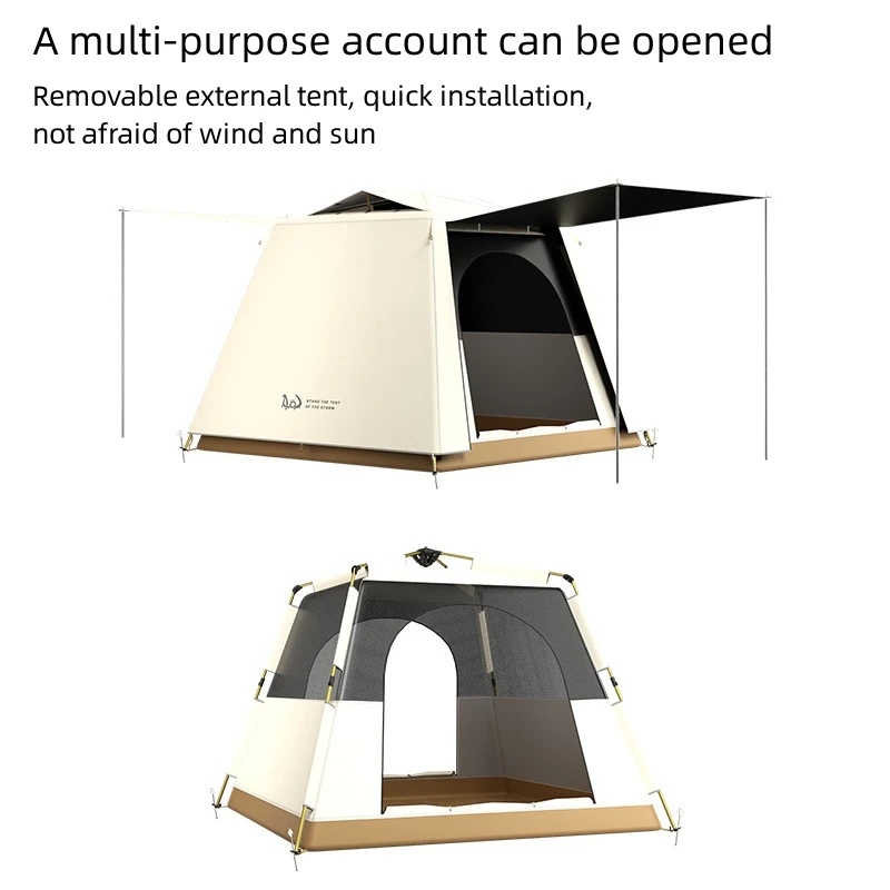 Outdoor Tent, Double-Layer, Full-Automatic Thickening, Rainstorm Proof, Sun Proof, Wind Proof, Refined Camping Park, Picnic Tent