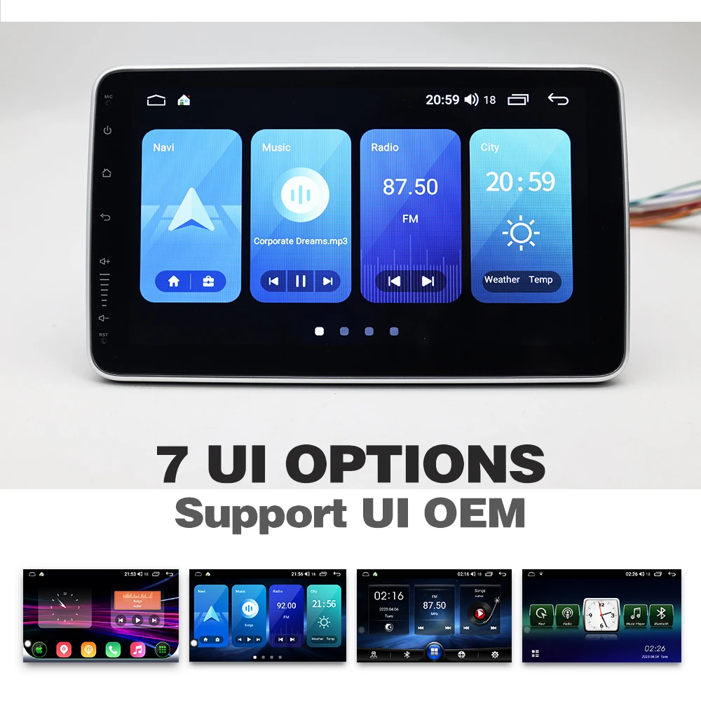 10inch Single Din Car Stereo Touch Screen GPS WiFi Carplay DSP Backup Camera Android 12 Multimedia Player view 5