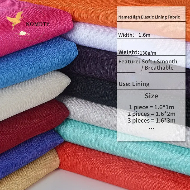 High Elastic Knitted Lining Fabric Plain Stretch Summer Thin Cloth For Sewing Chiffon Dress Skirt Blouse Interlining 160*100cm