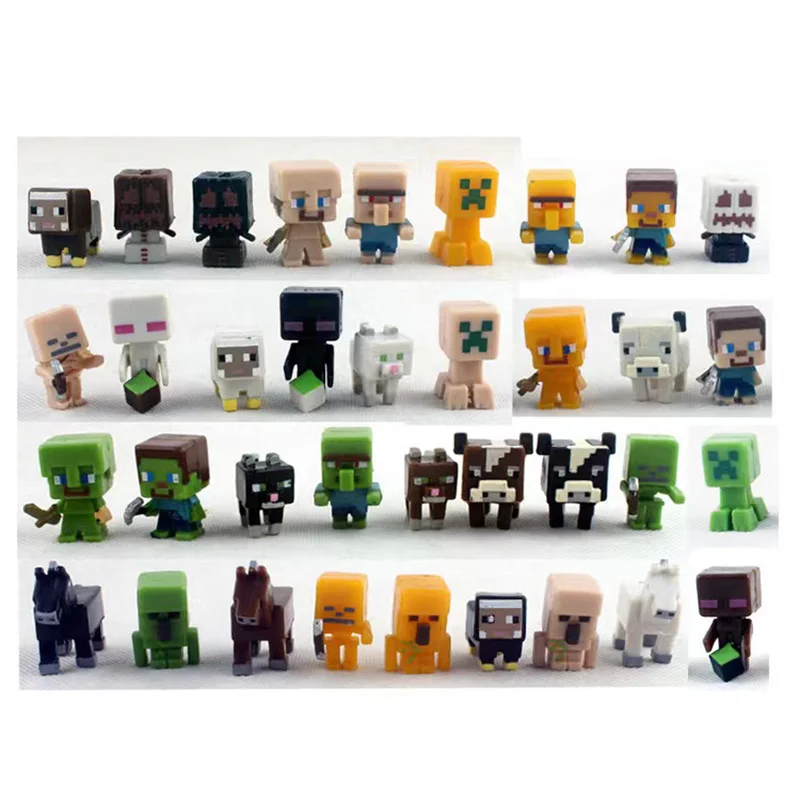 36pcs/set Multi-style 2.5cm Mini Robot Game Building Block Toy My-World Kids Action Figures Toy Birthday Christmas Gift