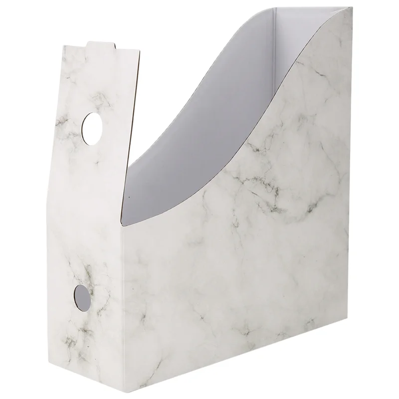 -A25M Sturdy Cardboard Magazine Holder Waterproof Magazine Storage Box Book Bins Desk File Holder Organizer