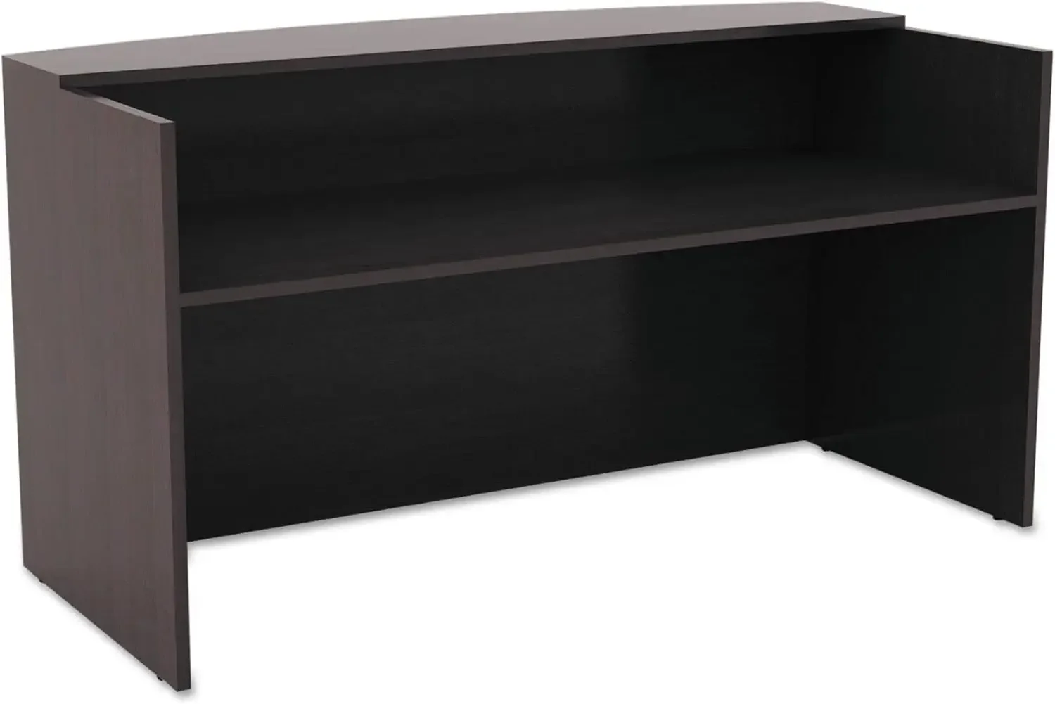 Alera ALEVA327236ES Valencia Series 71x 35.5 x 29.5 - 42.5 Reception Desk with Transaction Counter - Espresso