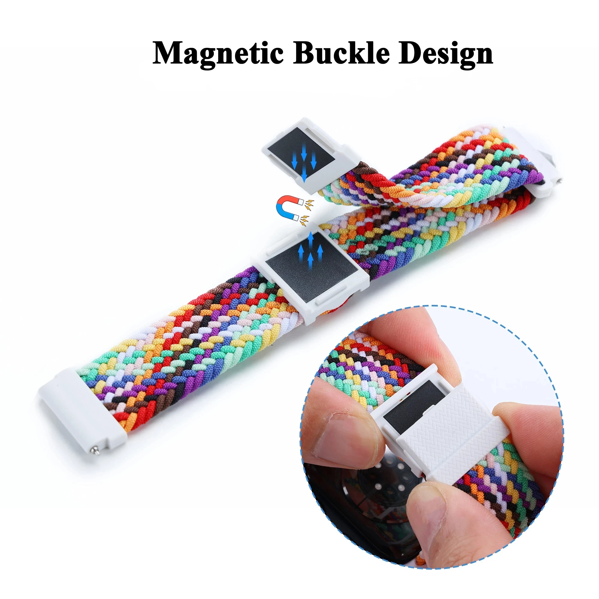 Latest 20 22mm Woven Magnetic Buckle Smart Strap for Huawei Watch GT3 GT 3 Pro 42 43 46mm Wristband GT 2 GT2 Pro Strap Bracelet