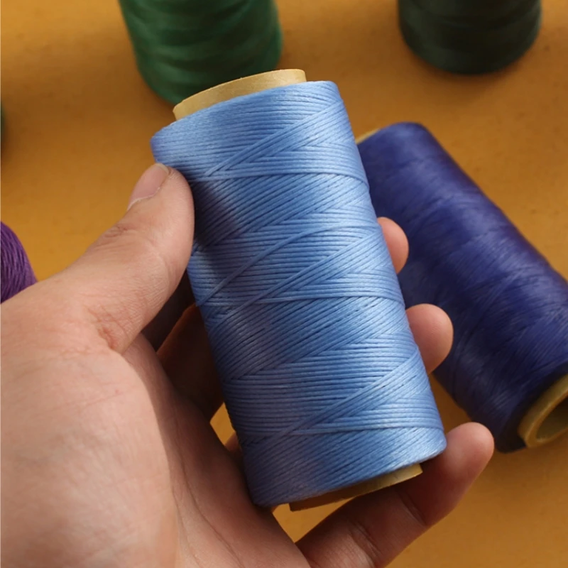 220 m/Rolle Nylon-Leder-Nähgarn, gewachster Faden, praktischer langer Nahtfaden, für Lederhandwerk, Heimwerker, Buchbinden, Schuhreparatur