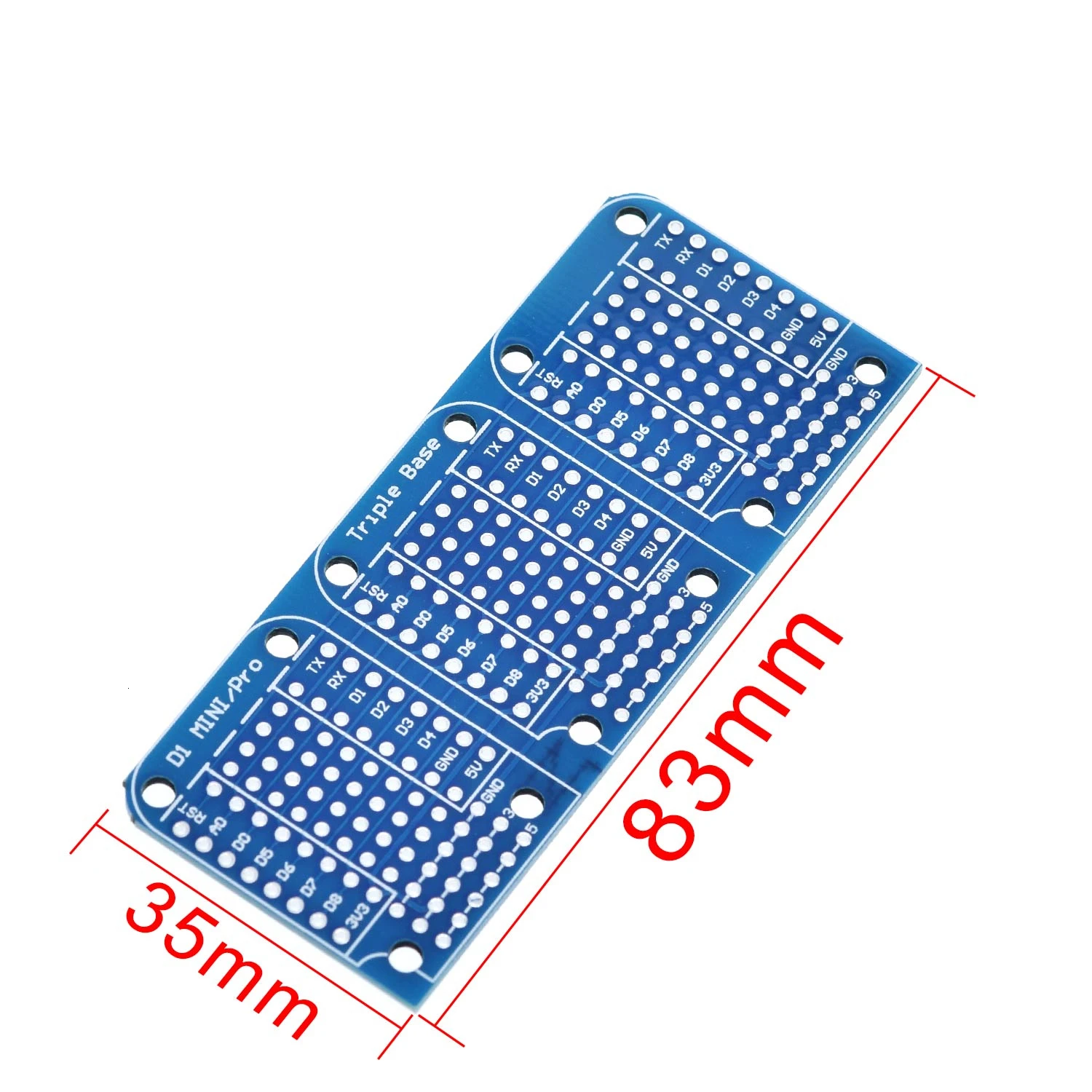 TZT Tripler Base V1.0.0 Module Board with Pins D1 Mini Active Components Integrated Circuits For WEMOS