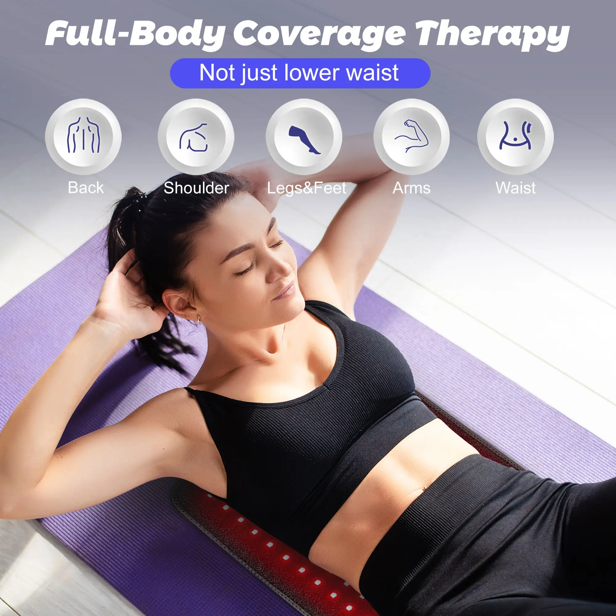 Red Infrared Light Therapy Belt Wrap,Heating Mat Red Light Therapy Device Pad for Body with Timer for Back Shoulder Waist Muscle