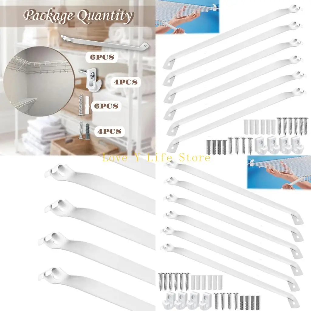 

L74C Набор стальных треугольных опорных кронштейнов, упаковка из 6 шт., для прочных стеллажей