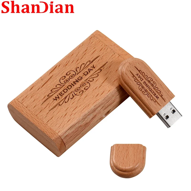 Imagem -04 - Maple Wood Flash Drives com Logotipo Pen Drive de Madeira Memory Stick u Disk Fotografia de Casamento Presentes Usb 2.0 64gb 128gb 10 Pcs Lot