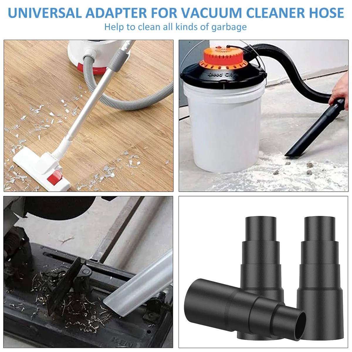 2/3/4/6PCS Vacuum Cleaner Adapter Durable Vacuum Hose Adapter Professional Extraction Hose Adaptor Replacement Reusable