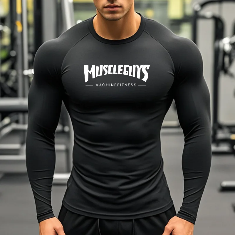Men's Base Layer Top Long Sleeve Moisture Wicking Compression T-Shirts Quick Dry Breathable Gym Fitness Running Tee