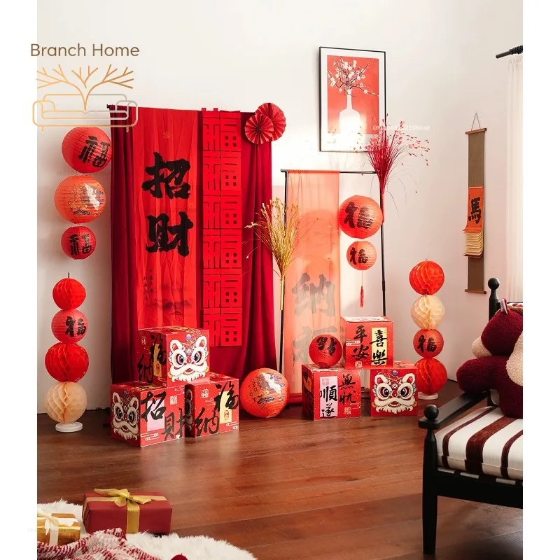 2026 New Year's decorations Spring Festival home living room atmosphere scene arrangement Year of the Horse pendants Chinese New