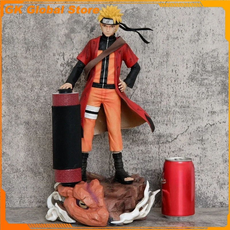 

42cm Naruto Anime Figure Uzumaki Naruto Uchiha Sasuke Peripheral Scene Model Statue Desktop Decorate Ornaments Birthday Gift Toy