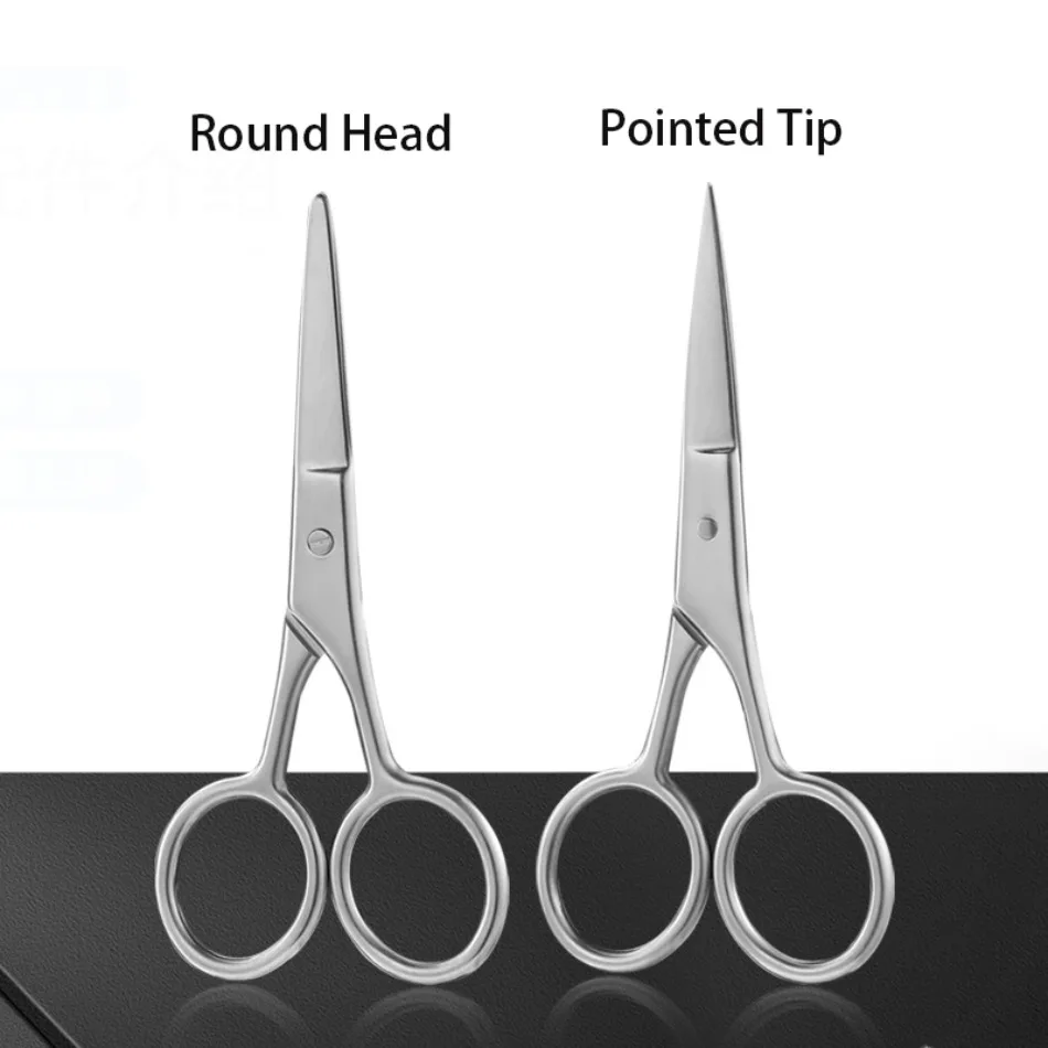 Dental Stainless Steel Scissors with Pointed Round Heads and Thickened Scissors for Beard and Nose Hair Multi-purpose Use