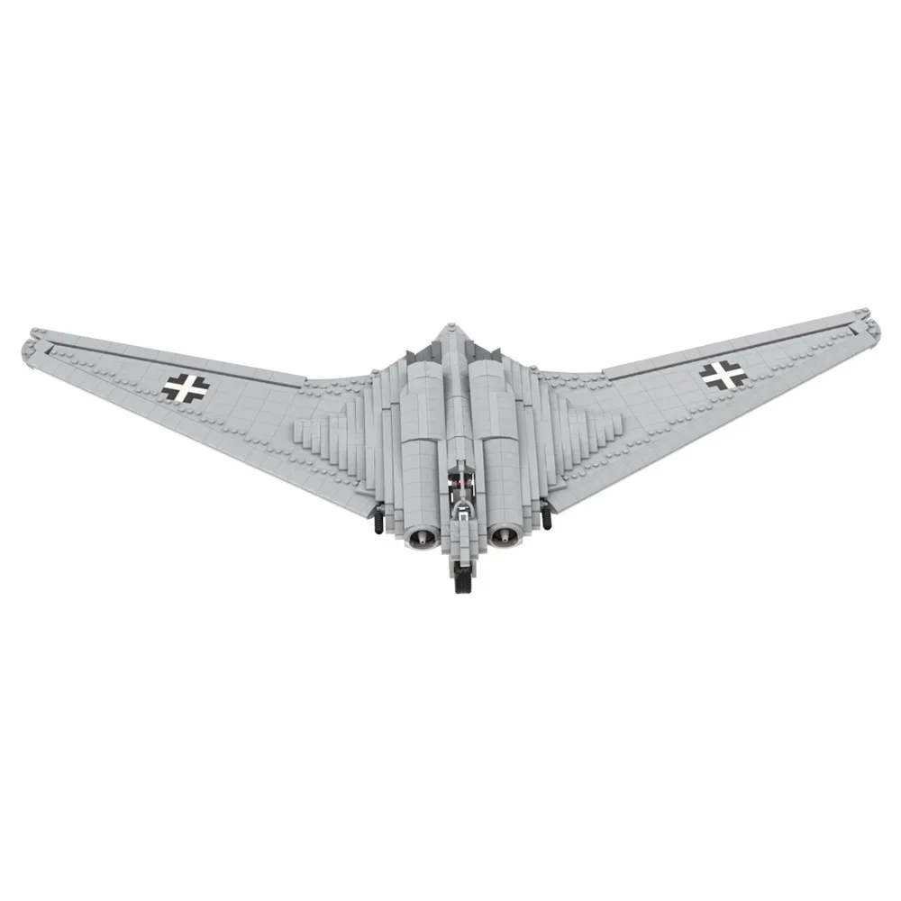 MOC German Space Fighters Ho-229 Fighters Bombers Building Blocks Modello Tailless Flying Wing jet Bombers Mattoni Giocattolo Regalo per bambini