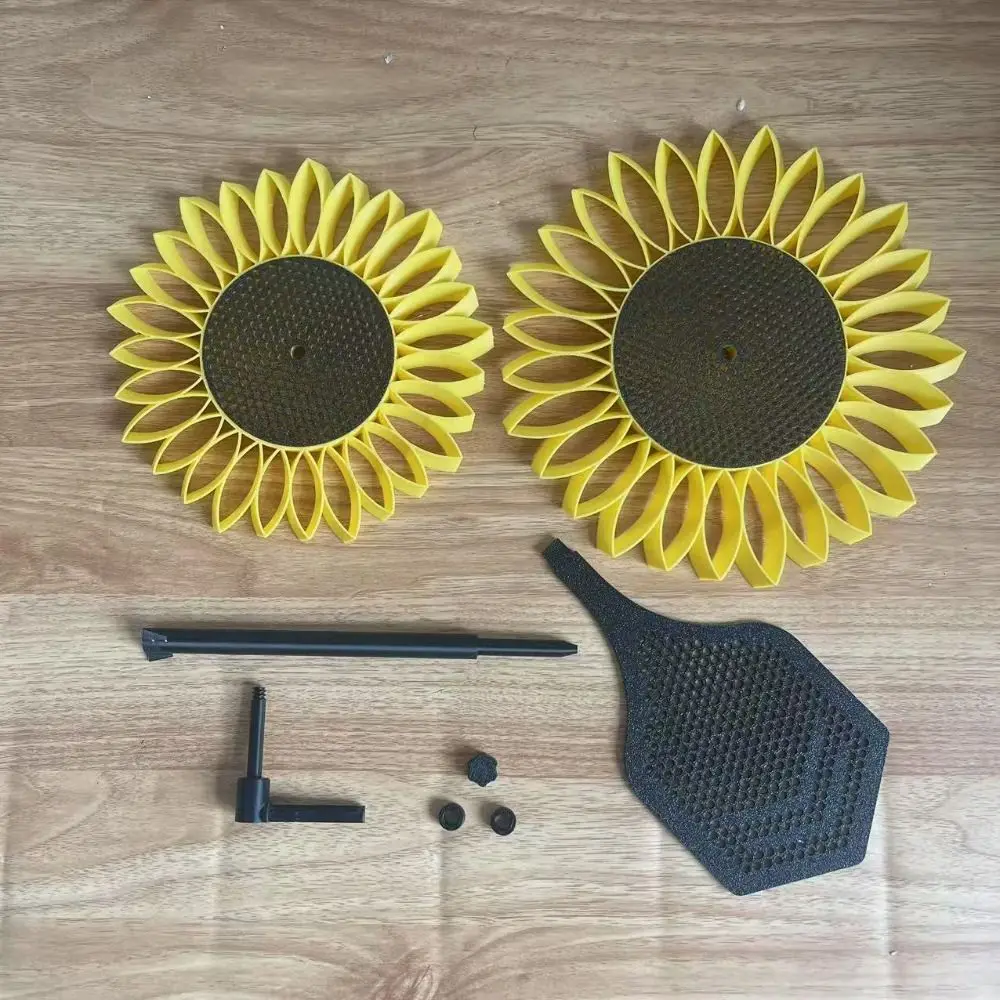 Moulin à vent rotatif tournesol, sans résistance avec piquets, narcisse, imprimé en 3D, manuel, pour l'extérieur